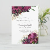 Bourgogne en goudbloemen Elke dag van de Ouderdom Kaart (Staand voorkant)