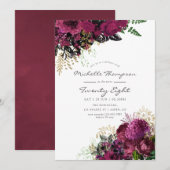 Bourgogne en goudbloemen Elke dag van de Ouderdom Kaart (Voorkant / Achterkant)