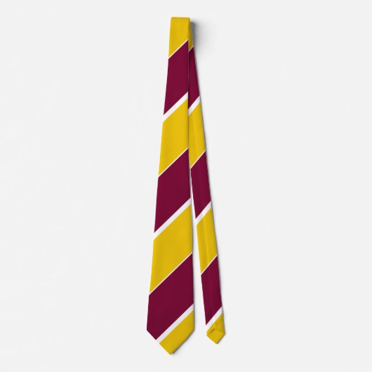 Bourgogne en goudbruin Regimental Stripe Stropdas (Voorkant)