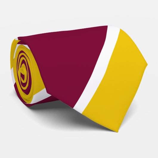 Bourgogne en goudbruin Regimental Stripe Stropdas (Opgerold)