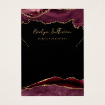 Bourgogne en gouden agaat ketting display kaart