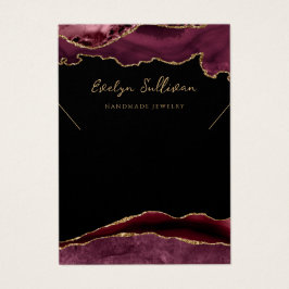 Bourgogne en gouden agaat ketting display kaart