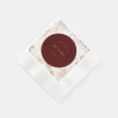 Bourgogne en gouden alcohol inkt bruiloft servet (Hoek)