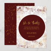 Bourgogne en gouden alcohol inkt dank u kaart (Voorkant / Achterkant)