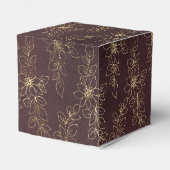 Bourgogne en Gouden  Bloemen Bedankdoosjes (Achterkant)