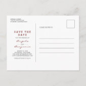 Bourgogne en Gouden Bloemen Bewaar de Datum Foto Aankondigingskaart (Achterkant)