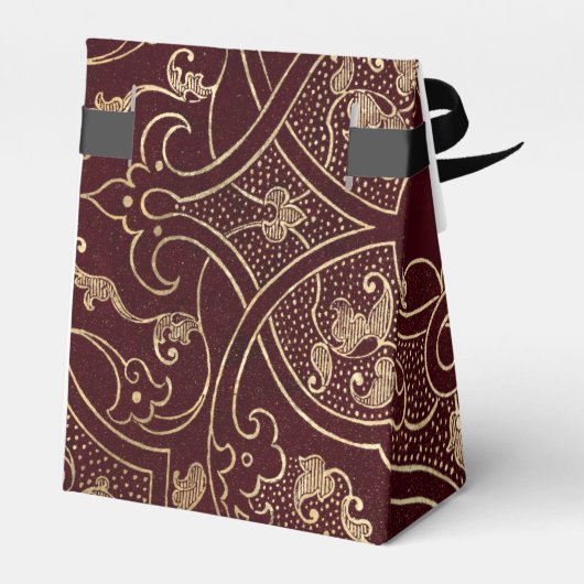 Bourgogne en gouden Damask Bedankdoosjes (Achterkant)