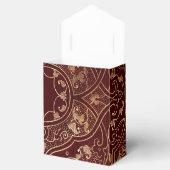 Bourgogne en gouden  Damask Bedankdoosjes (Geopend)