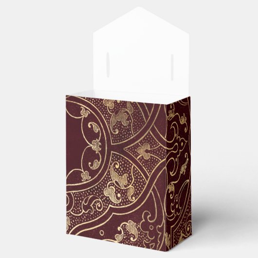 Bourgogne en gouden  Damask Bedankdoosjes (Geopend)