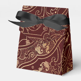 Bourgogne en gouden  Damask Bedankdoosjes