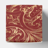 Bourgogne en gouden  Damask Bedankdoosjes (Bovenkant)