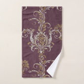  Bourgogne en Gouden Damask Custom Bad Handdoek (Handdoek)