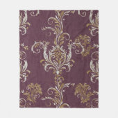  Bourgogne en gouden Damask Fleece Deken (Voorkant)