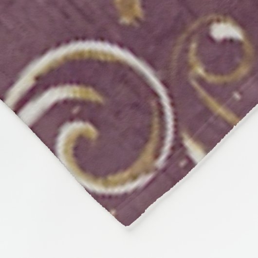  Bourgogne en gouden Damask Fleece Deken (Hoek)
