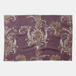  Bourgogne en gouden Damask Theedoek