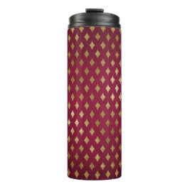 Bourgogne en gouden diamanten patroon thermosbeker