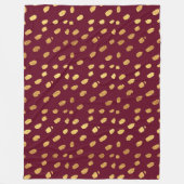Bourgogne en gouden draad fleece deken (Voorkant)