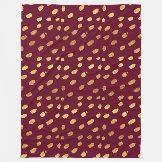 Bourgogne en gouden draad fleece deken (Voorkant)