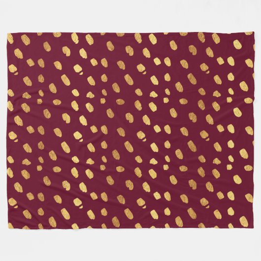 Bourgogne en gouden draad fleece deken (Voorkant (Horizontaal))