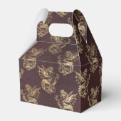 Bourgogne en gouden  draak bedankdoosjes (Achterkant)