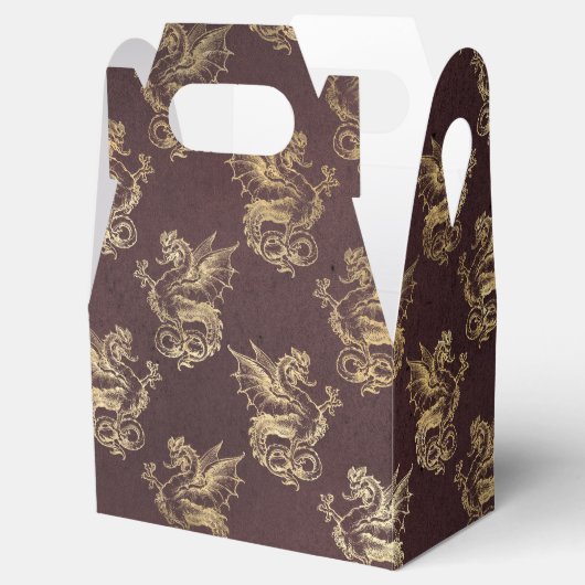 Bourgogne en gouden  draak bedankdoosjes (Geopend)