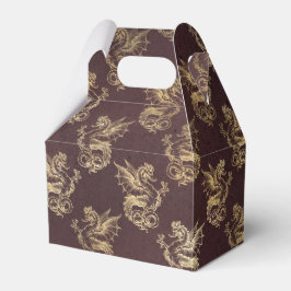 Bourgogne en gouden  draak bedankdoosjes