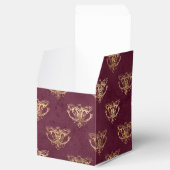 Bourgogne en gouden  draak bedankdoosjes (Geopend)