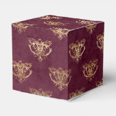 Bourgogne en gouden  draak bedankdoosjes (Achterkant)