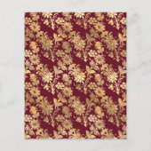 Bourgogne en gouden finale uitnodiging tot huweli Flyer (Achterkant)