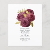 Bourgogne en gouden finale uitnodiging tot huweli Flyer (Voorkant)