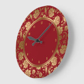 Bourgogne en gouden  Floral Damaskers Grote Klok (Hoek)