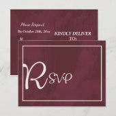 Bourgogne en Gouden Glitter Pocket RSVP Uitnodiging Briefkaart (Voorkant / Achterkant)