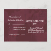 Bourgogne en Gouden Glitter Pocket RSVP Uitnodiging Briefkaart (Achterkant)