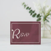 Bourgogne en Gouden Glitter Pocket RSVP Uitnodiging Briefkaart (Staand voorkant)
