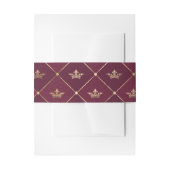 Bourgogne en gouden kroonrooster uitnodigingen wikkel (Voorkant Voorbeeld)