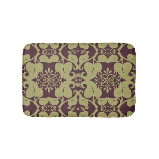 Bourgogne en gouden moderne elegante badmat (Voorkant)