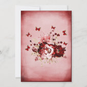 Bourgogne en gouden Quinceanera Sjablonen Kaart (Achterkant)