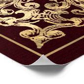 Bourgogne en gouden Vintage Ruby Gemstone Poster (Hoek)