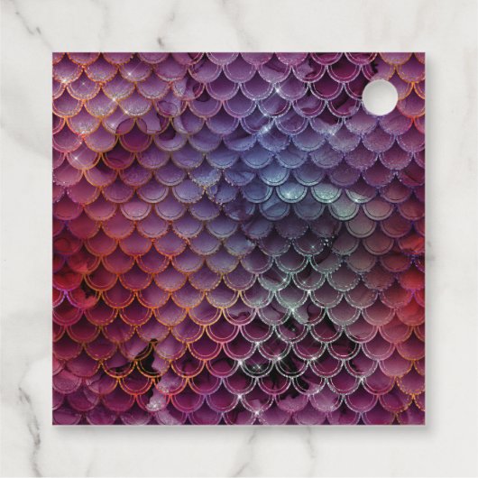 Bourgogne en gouden zeemeermin Schalen Edelsteen M Bedankjes Labels (Achterkant)