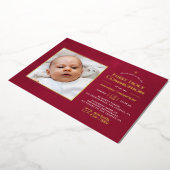 Bourgogne en goudflora Heilige Communie Folie Uitnodiging (Gedraaid)