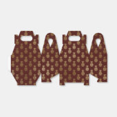 Bourgogne en goudfolie ananaspatroon bedankdoosjes (Uitgevouwen)