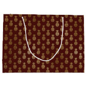 Bourgogne en goudfolie ananaspatroon groot cadeauzakje (Achterkant)