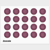 Bourgogne en goudfolie Confetti Envelope Seal Ronde Sticker (Vel)