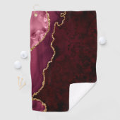 Bourgogne en goudgeagate monogrammen golfhanddoek (Insitu)