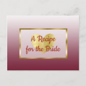 Bourgogne en goudgradiënt bruiloft Recipe Kaart (Voorkant)