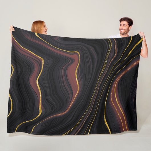 Bourgogne en goudmarmer fleece deken (In situ)