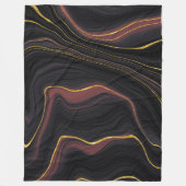 Bourgogne en goudmarmer fleece deken (Voorkant)
