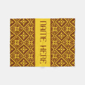 Bourgogne en goudmatige goudmaandop fleece deken (Voorkant (Horizontaal))