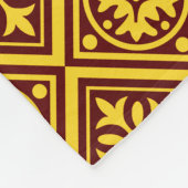 Bourgogne en goudmatige goudmaandop fleece deken (Hoek)