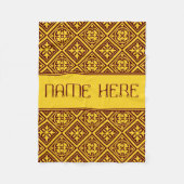 Bourgogne en goudmatige goudmaandop fleece deken (Voorkant)